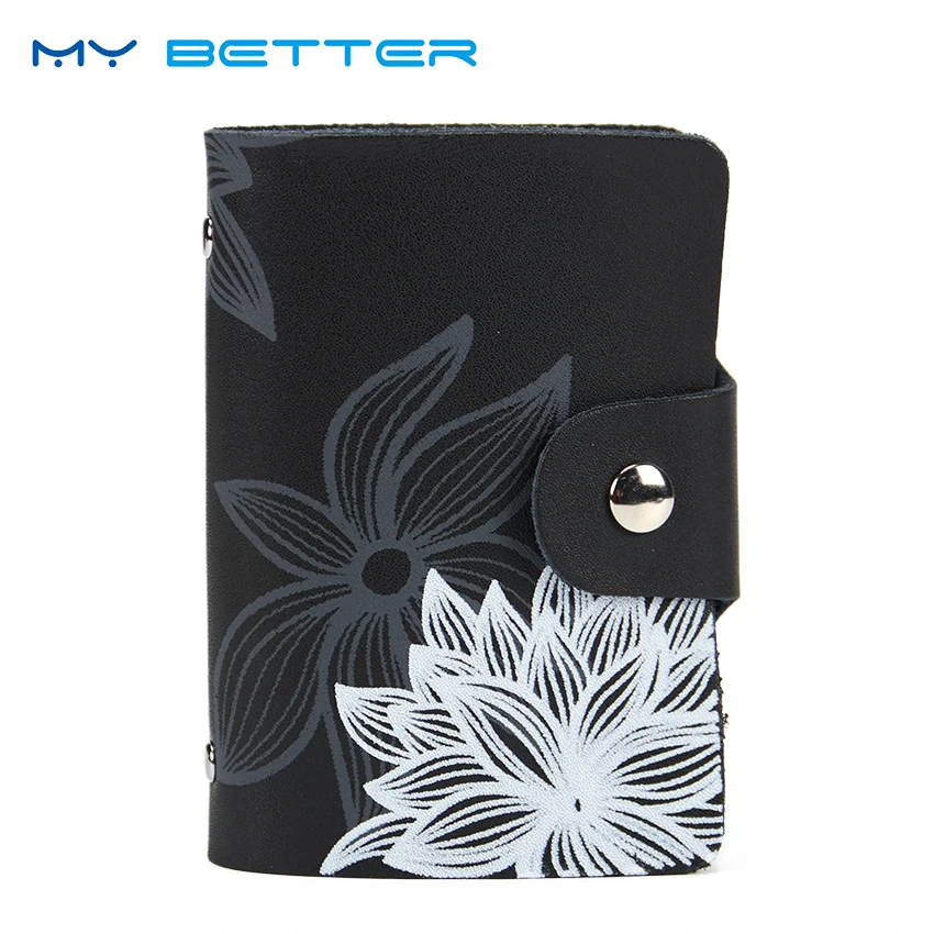 

26 Card Slot Card Bag Holder Leather Business Women Leather Wallet Credit Holder Book ID Card Case