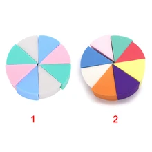 8 шт. Порошковая Пышка треугольной формы мягкий яркий цветной латексный макияж порошок слоеный женский QS888