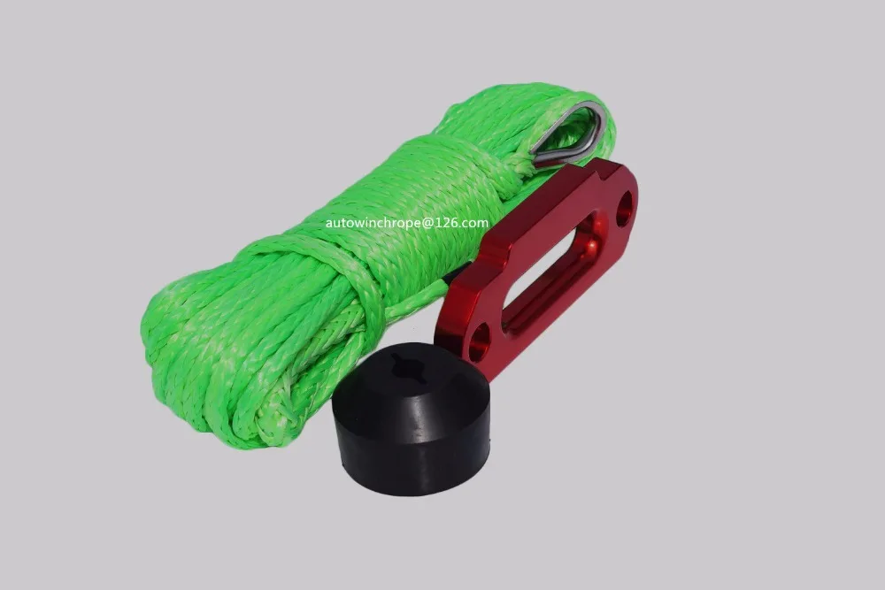 6mm*15m Green ATV Winch Line add 4000lbs Hawse Fairlead add Winch