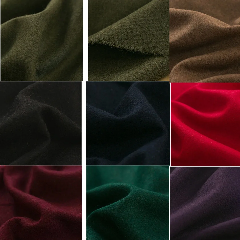 

PPCrafts Flanged thin woolen fabrics plain weave wool flannel wool blend fabric cloth for diy