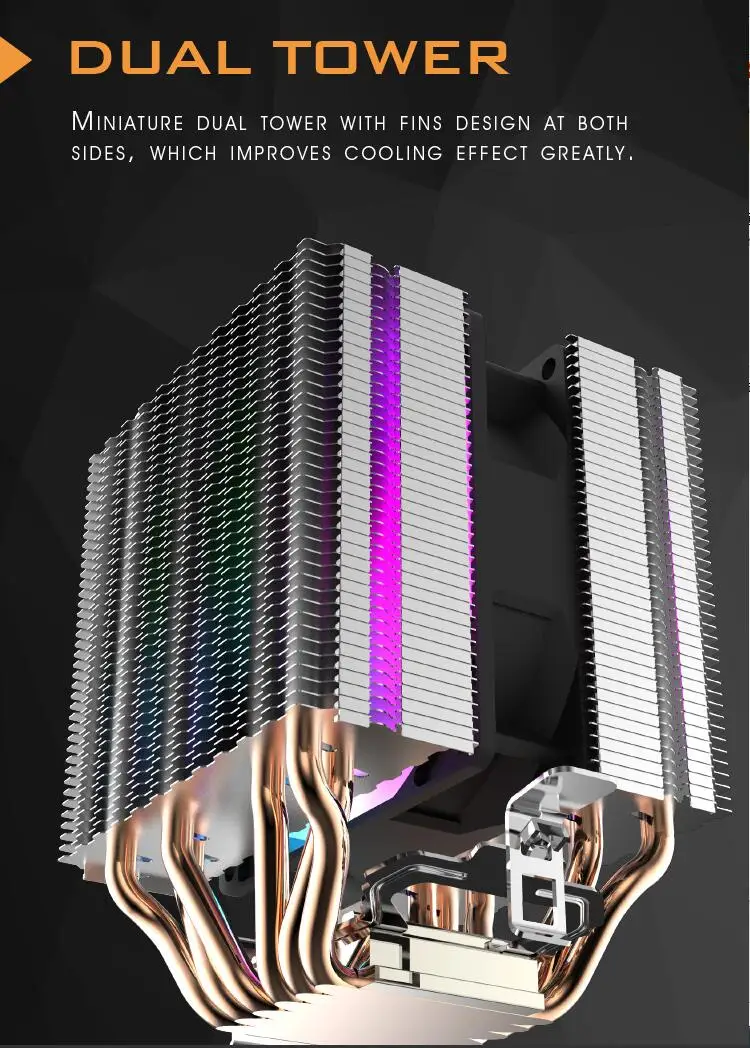 Darkflash وحدة المعالجة المركزية برودة 6 Heatpipes مع led مروحة 3pin 90 مللي متر وحدة المعالجة المركزية مروحة 3 المشجعين يمكن ins للكمبيوتر 775/LGA/2011/115x/1366 AM2/AM3