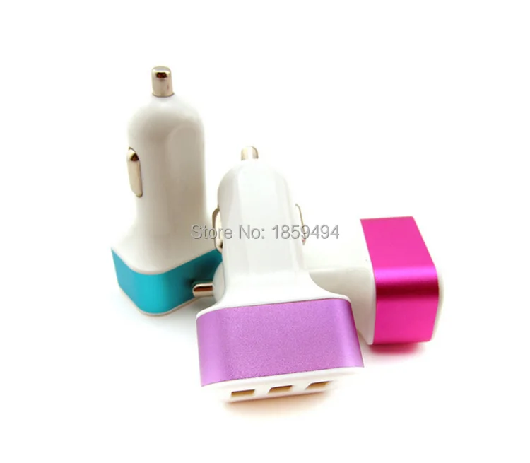 200 шт/партия 3 USB Автомобильное USB зарядное устройство адаптер для iPhone 4 5 6 samsung htc ЕС вилка