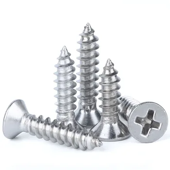 

20-100Pcs 316 Stainless Steel Phillips Countersunk Head Self-tapping Wood Screws M2 M2.2 M2.6-M5 Cross Recessed Flat Head Screws
