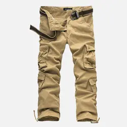 90% хлопок брюки-карго рабочие брюки для Для мужчин Тактический большие Размеры свободные Армейский зеленый черный хаки моды Повседневное