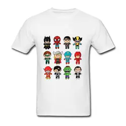 Мужская Профессиональная Клубная персонализированная футболка мужская Chibi Superheroes comics nerd с винтовым горлом мультфильм мир Heros одеяло