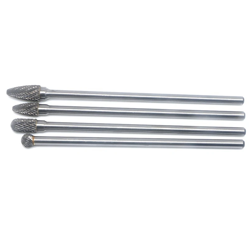 

4Pcs Long Reach Rotary Burr Double Cut Tungsten Carbide Bit 1/4 Inch Shank 6 Inch Set