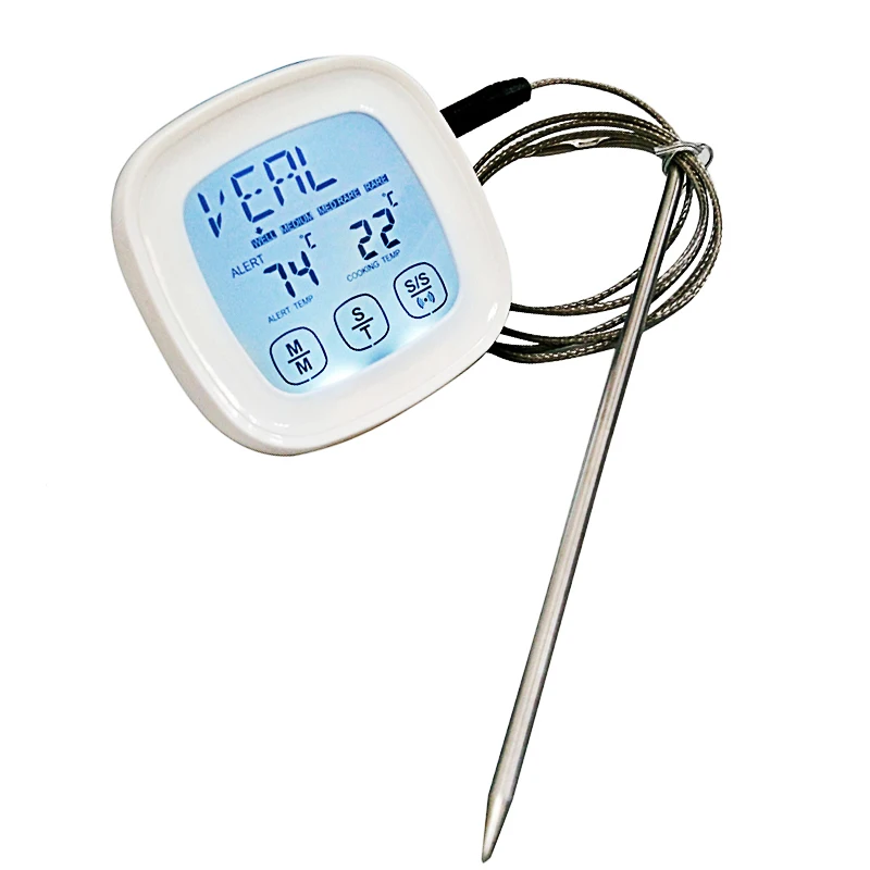 

Digital Probe Meat Thermometer Food Cooking Meat BBQ DIY Oven Grill Touchscreen Accurate Thermomet Display Kitchen Alarm Tools