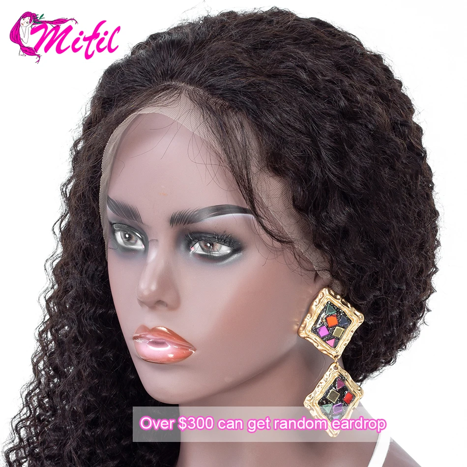 Mifil афро кудрявый парик 13x4 кружева фронтальные парики с детскими волосами не Реми малазийские короткие парики из человеческих волос для черных женщин