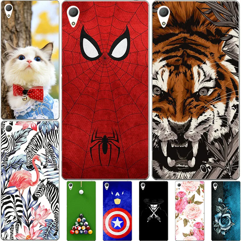 

Lovely Cartoon Phone Cases For Sony Xperia Z5 E6603 E6633 E6653 E6683 Case Animal Cat Pattern Cover Printed Coque Fundas