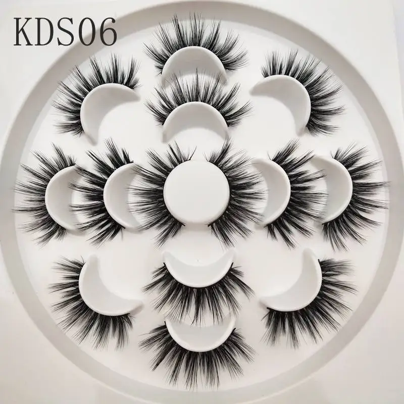 

Buzzme KDS06 7 pairs silk lashes natural long lashes popular makeup eyelashes