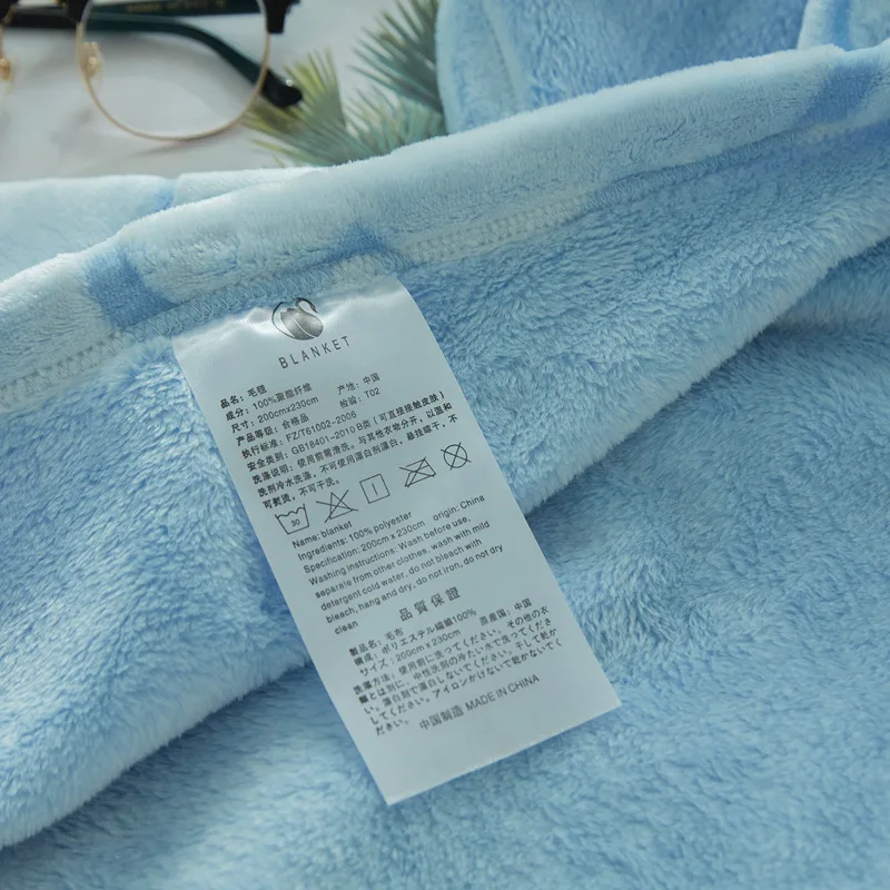 Антистатические пушистые фланелевые одеяла пушистые мягкие теплые утолщенные коралловые флисовые норковые пледы двойная кровать синие одеяла с тиснением