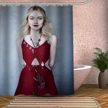 

Dakota Fanning Shower Curtain Eco-friendly Modern Fabric polyester Custom Bath Curtains Home Decor Curtains