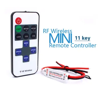

11 key dimmer RF wireless remote controller LED Monochrome light brightness Controler for led strip DC12-24V