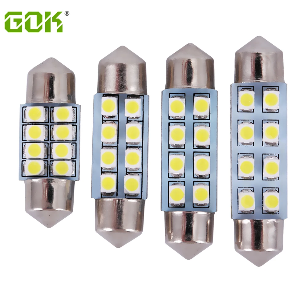 

Free shipping 500pcs/lot Car Auto Interior 8SMD 31mm/36mm /39mm / 41mm White 3528/1210 SMD 8LED Festoon led Dome Lamp Bulb 12V