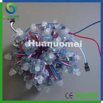 

waterproof square led pixel module full color light,Diameter 12mm,IP68,DC5V input,50pcs/string