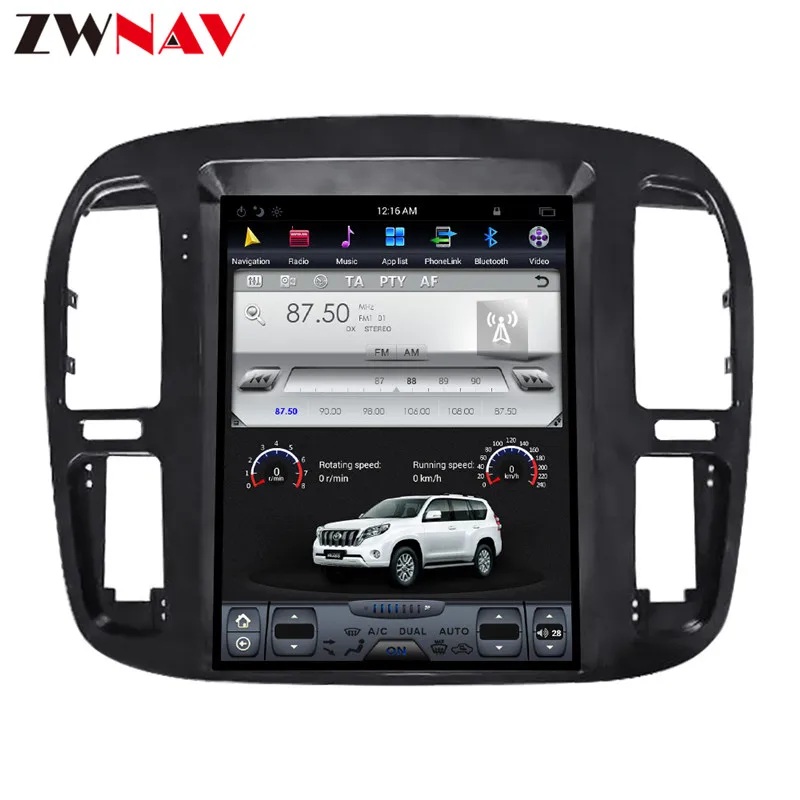 Тесла стиль Android 7,1 большой экран автомобильный DVD для Toyota Land Cruiser lc100 1998-2002 Аудио Видео Радио Стерео gps навигация 1 din