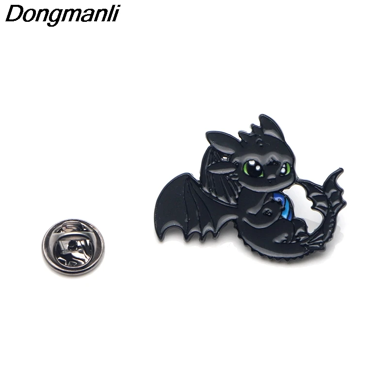 P3220 Dongmanli, Как приручить дракона, металлические эмалированные броши на булавке, мультяшная креативная металлическая брошь на булавке, Джинсовая Шляпа, значок, ювелирные изделия