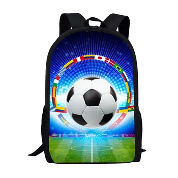 

FORUDESIGNS New Kindergarten 16 Inch School Bags Football Flag Print School Bag Men Backpack for Teen Boys Kids Children Mochila