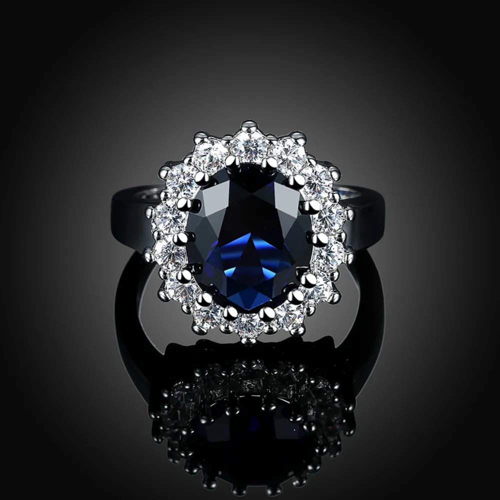Kate Princess Diana jamam 2.5ct голубое обручальное кольцо для женщин любовь леди набор золотого цвета ювелирные украшения