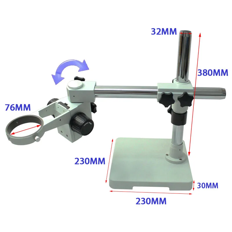 Диаметр 32 мм сверхмощный многоосевой регулируемый металлический кронштейн поддержка для видео промышленности микроскоп настольная подставка часть держатель - Цвет: Золотой