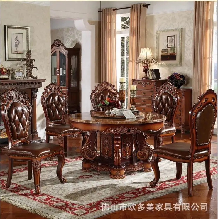 Modern Style Marble Italian Dining Table, 100% Solid Wood Italy Style Luxury round Dining Table set d1424 Modern Style Marble Italian Dining Table, 100% Solid Wood Italy Style Luxury round Dining Table set d1424