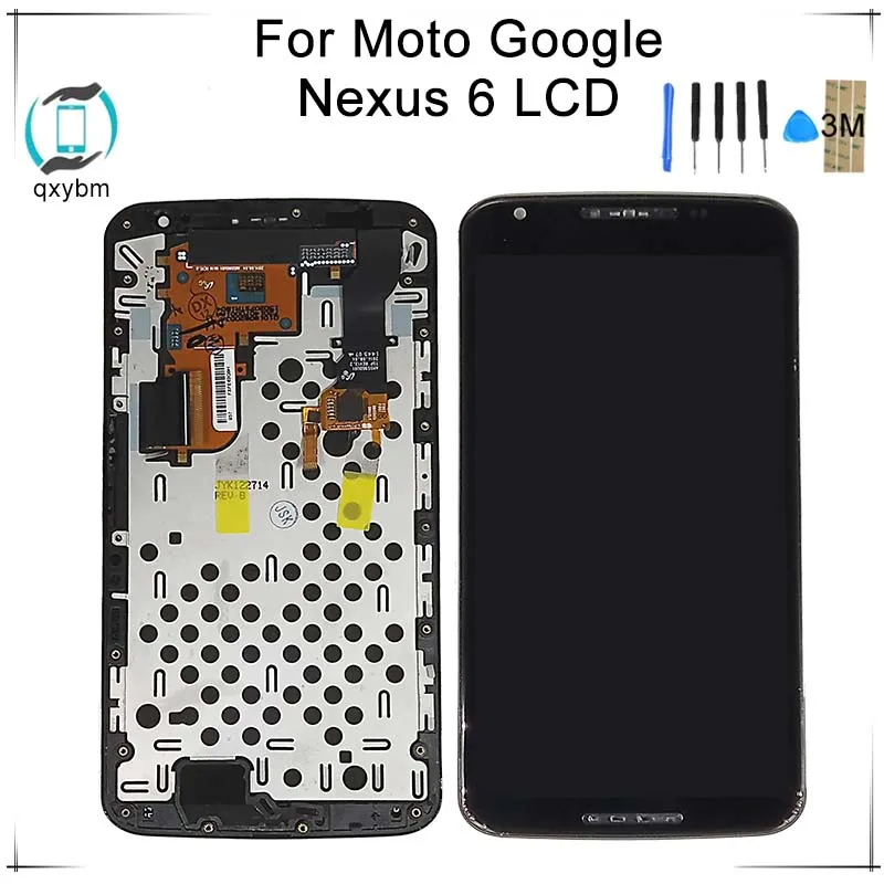 

5.96" For Motorola For Moto For Google Nexus 6 XT1100 XT1103 LCD Display Touch Screen With Frame Digitizer Assembly New Black