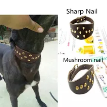 Мягкие однотонные кожаные ошейники для собак с декоративными ноготками, регулируемые ошейники из натуральной кожи для борзовой собаки