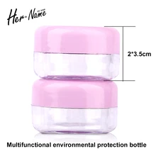 Travel Empty Sample Plastic Cosmetic Refillable Bottle Makeup Face Cream Jar Eyeshadow Nail Art Bead Container Round Transparent