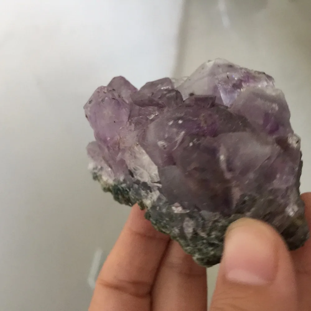122 г натуральный Purply заживляющий Аметист образец Фен шуй кварцевый кристалл