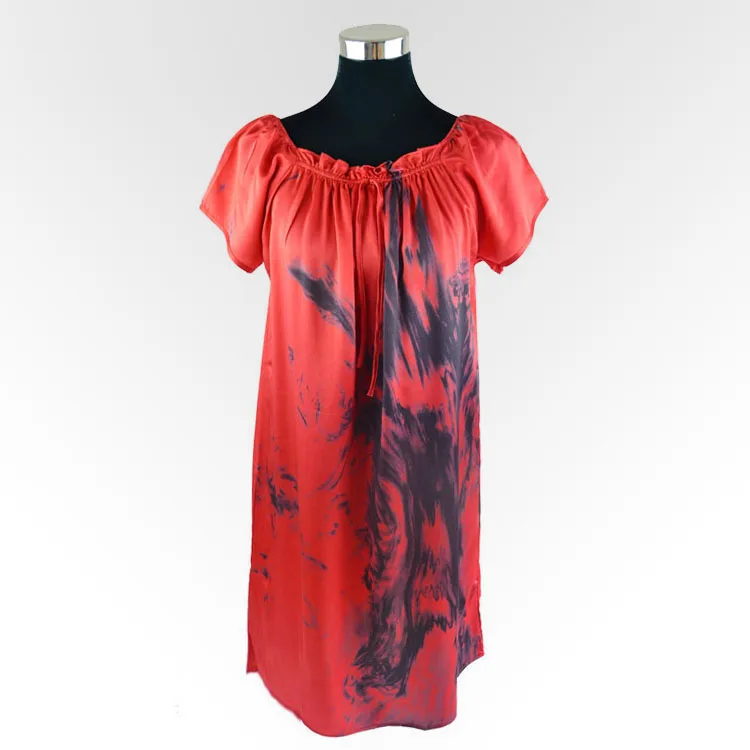 

100% Silk Satin Nightgown Natural Silk Charmeuse Satin Silk Women Nightdress Plus Size Women Clothing Plain Color Simple Style