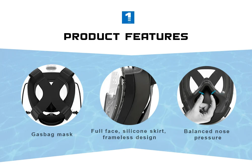 RKD 2nd Generation One-piece Gasbag Snorkeling Mask