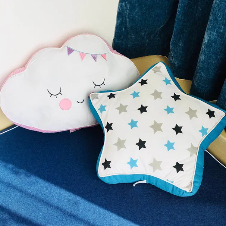 

Cartoon Smile Cloud Star Chair Cushion Pillow Baby Calm Sleep Dolls Nordic Girls Room Decor Decorative Toys Stuffed Photo Props