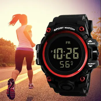 

Sport Mens Womens LED Digital Watch Student Military Shock Alarm Wrist Watch