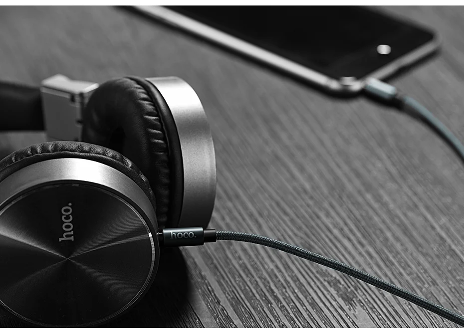 HOCO Audio Jack 3.5mm Jack Male to Male with Microphone Headphone AUX Cable for All Smartphone Car Subwoofer Speaker MP3/4 1m