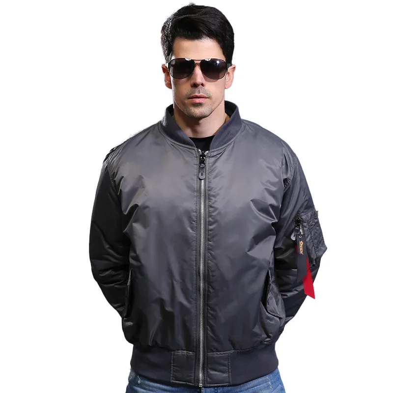 

MA1 Army Air Force Fly Pilot Jacket on both side Military Airborne Flight Tactical Bomber Jacket Men Aviator Motorcycle Down