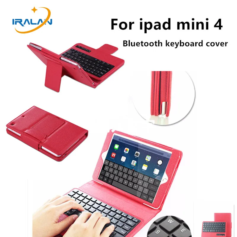 

2017 New wireless Bluetooth Keyboard PU Leather Cover Protective Magnetically Detachable Case For iPad Mini 4 7.9 inch + Film