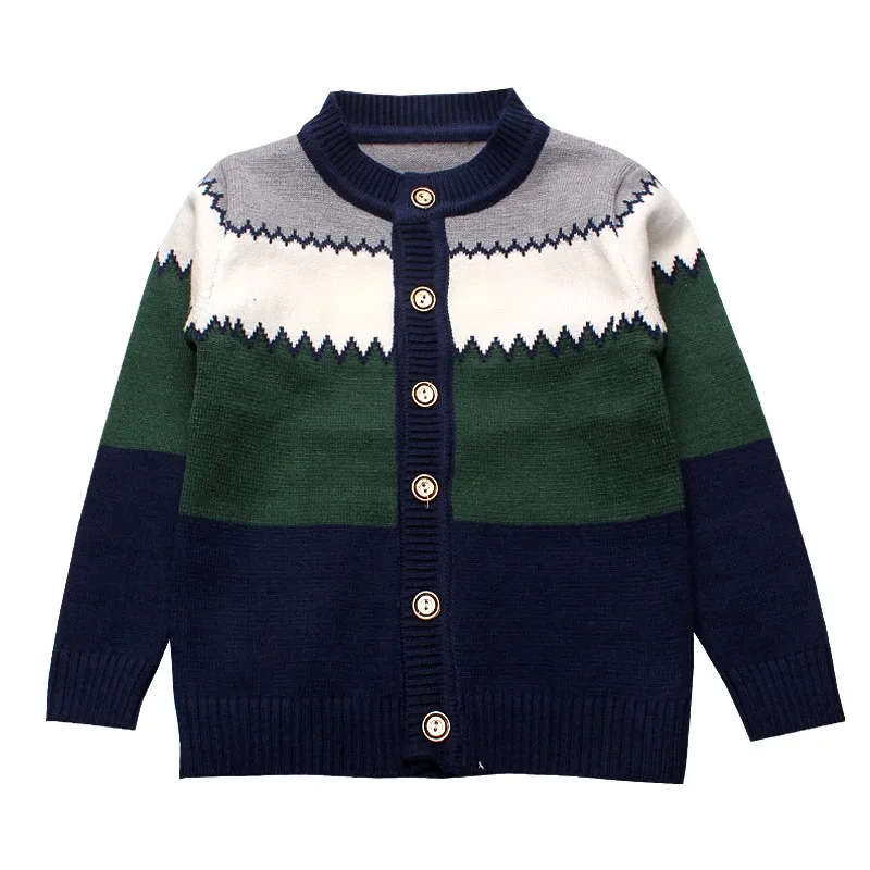 2016 Boys Sweaters Striped Cotton Top Knit Infant Outfit With Button Boy Tee Winter Warm Outerwear Cute Kids Clothes Cardigans (6)