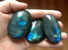 Fuerte Azul Flash LABRADORITA PIEDRA Crystal Healing Gem piedra Preocupación de Terapia Suave Jabón de PALMA Forma Aproximadamente 30-50mm {un Paquete}