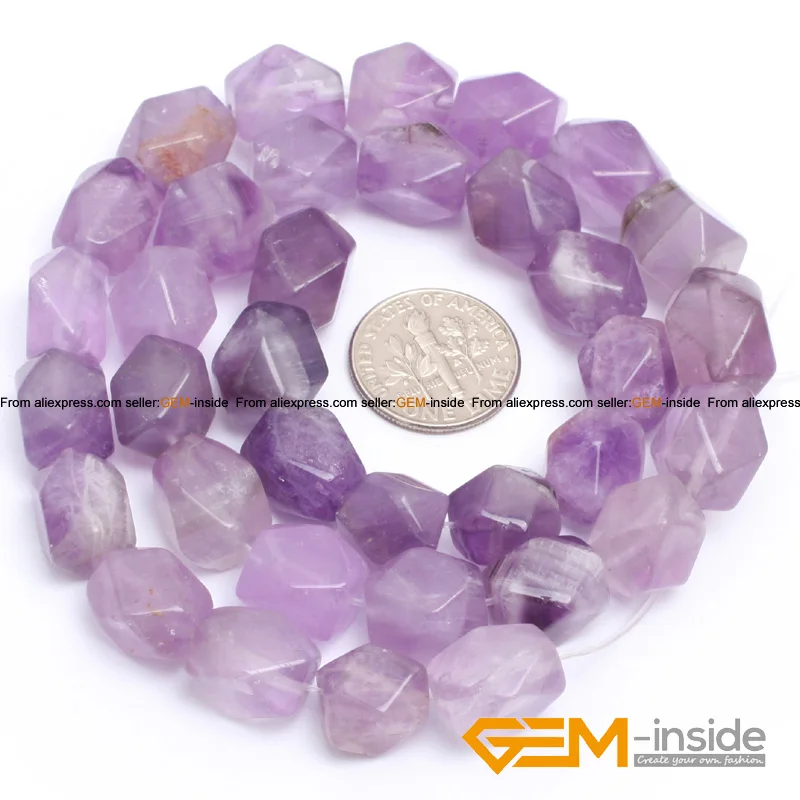 9x11mm cubic faced light amethyst beads natural stone beads DIY loose beads for jewelry making strand