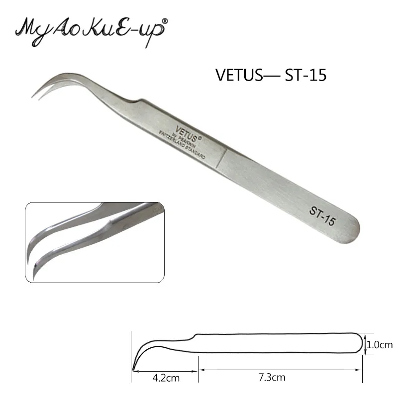 

Anti-static ST vetus tweezers 1pcs Original Tweezers for Eyelash Extensions Stainless Steel ST-10/11/12/13/14/15/16/17 Tweezers
