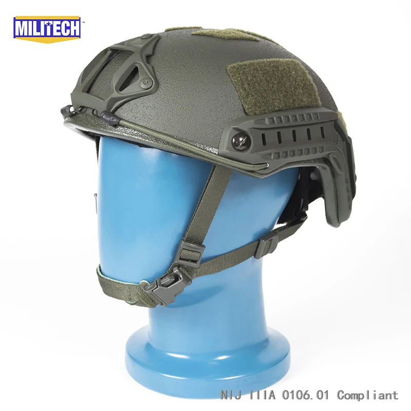 ISO Certified MILITECH 1.25KG Lite OD Super High Cut Aramid Ballistic Helmet Light Weight SWAT Bulletproof Helmet DEVGRU SEAL