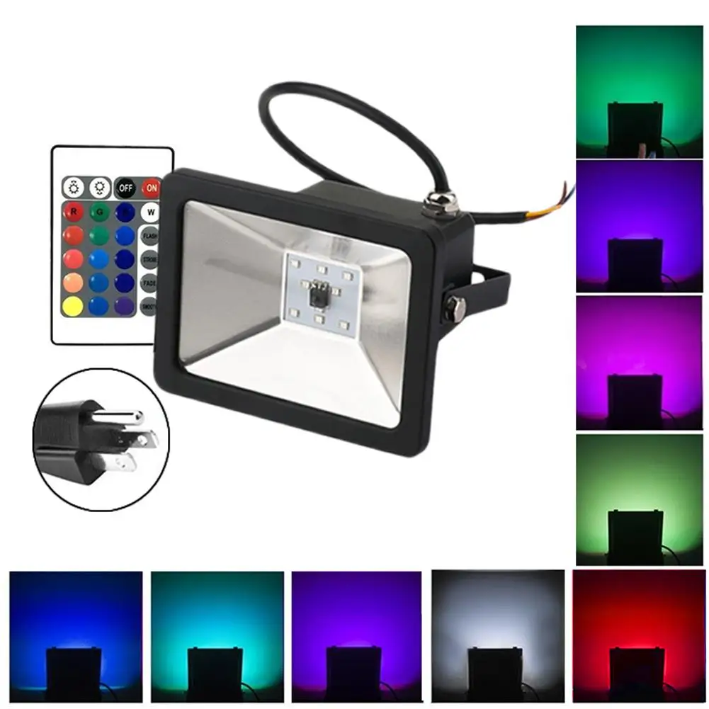 

LAIDEYI 10W 20W 30W RGB LED Floodlight With Remote Control AC85-265V RGB Flood Light Projector LED Outdoor Lighting Reflector