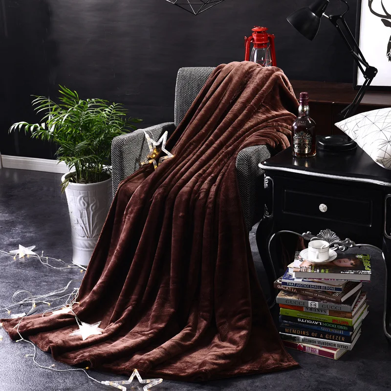 بطانية بلون الصيف المرجان الصوف بطانية رقيقة تكييف الهواء بطانية الفانيلا الربيع والخريف كنبة مكتب قيلولة هدية