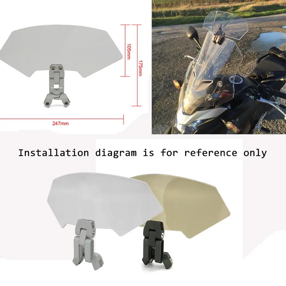 Универсальный Регулируемый удлиняющий дефлектор для мотоцикла, экран для ветрового стекла, экран для GSR 600 VFR 800 CBR650F CBR250R