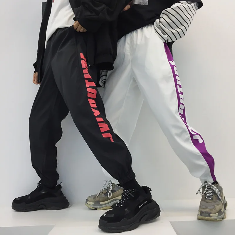 

Letter Print Hip-Hop men Pants Original Spring Harajuku Pants Men's Elastic Waist Drawstring Trousers Streetwear Male Pants