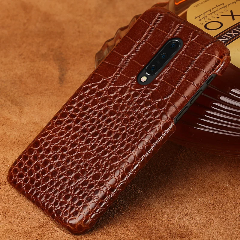 

Genuine Leather Case For Oneplus 7 6T 6 5 5T 3 3T Phone case for 7 Pro luxury marvel crocodile Garin Shockproof Back Cover Armor
