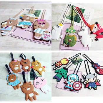 

New silica gel Travel Accessories Luggage Tag Cartoon Silicone Suitcase ID Addres Holder Baggage Boarding Tags Portable Label