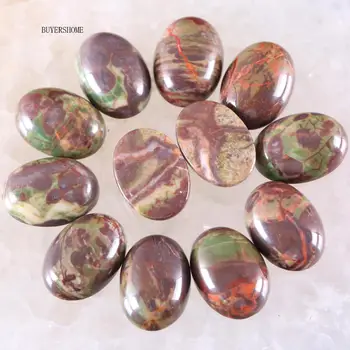 

Oval 13x18MM Natural Stone Multi-color Jaspe CAB Cabochon For Making Necklace Pendant Bracelets Earrings 10PCS K1580