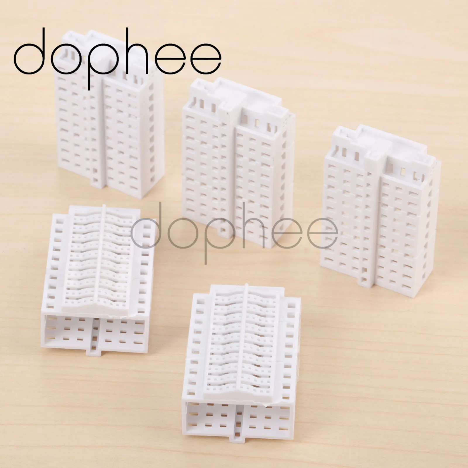 Dophee 5 шт. мини белые высокие пластиковые строительные модели масштаб 1/800 для микро
