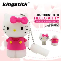 Kingstick USB 2,0 Pen Drive 8 ГБ 16 ГБ 32 ГБ 64 ГБ 4 ГБ hello kitty USB Flash Drive флешки рукоять 128 ГБ флэш-памяти usb